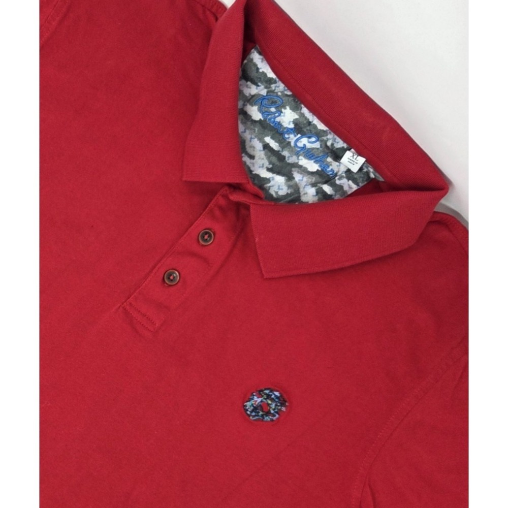 Robert Graham Polo Shirt Mens XL Red 100% Cotton Classic Fit Embroidered Skull